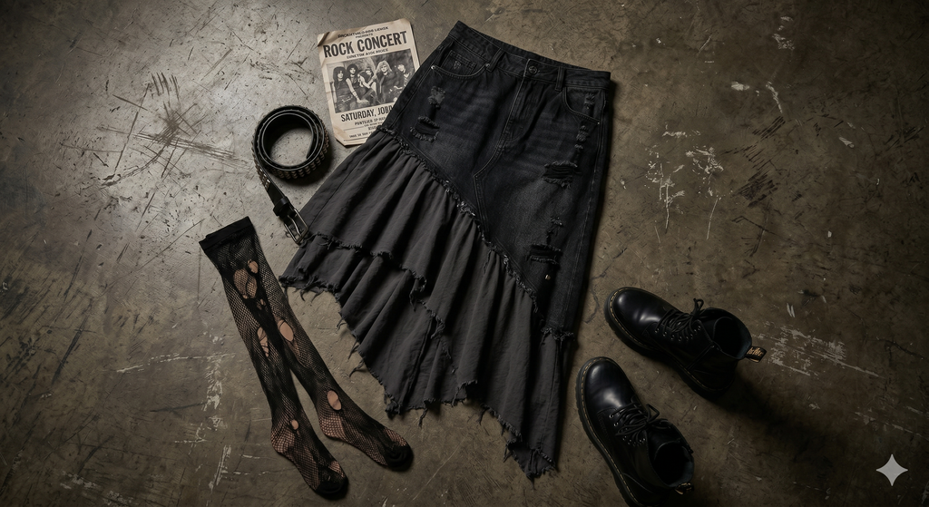 Asymmetrical Grunge Skirt