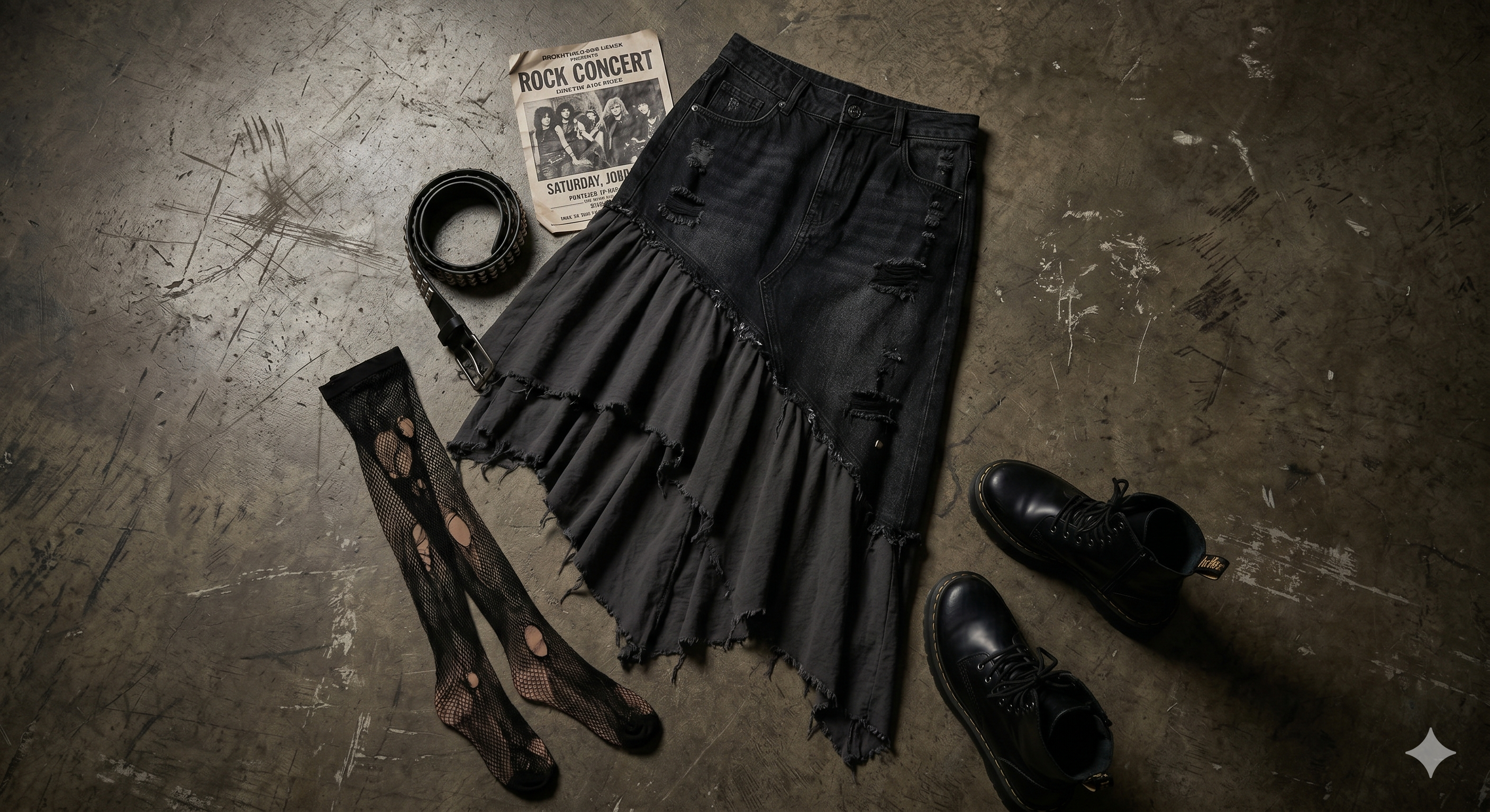 Asymmetrical Grunge Skirt