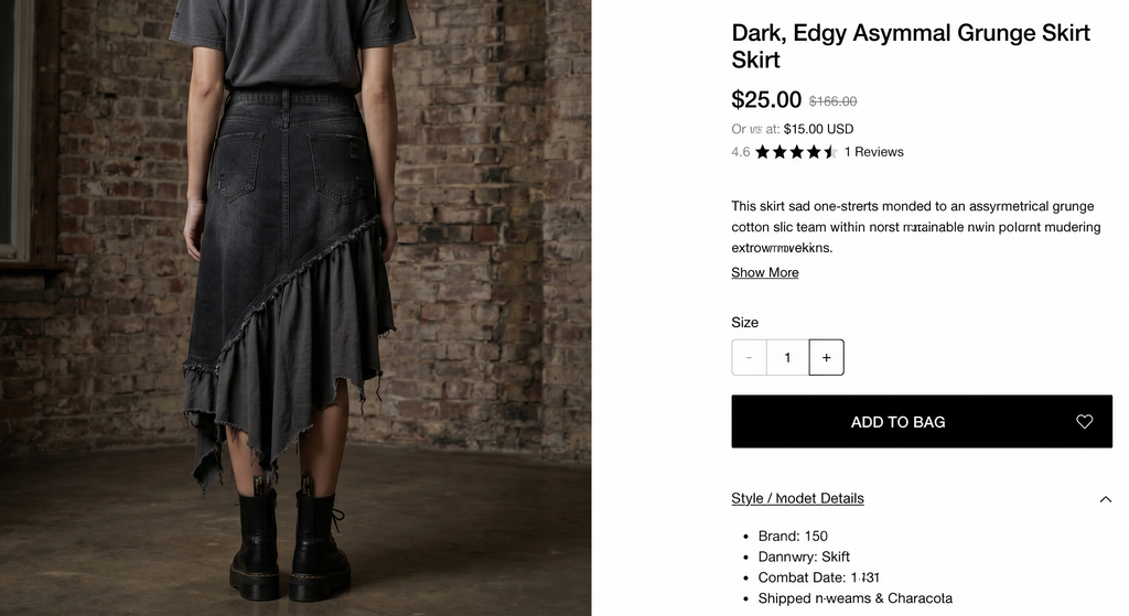 Asymmetrical Grunge Skirt