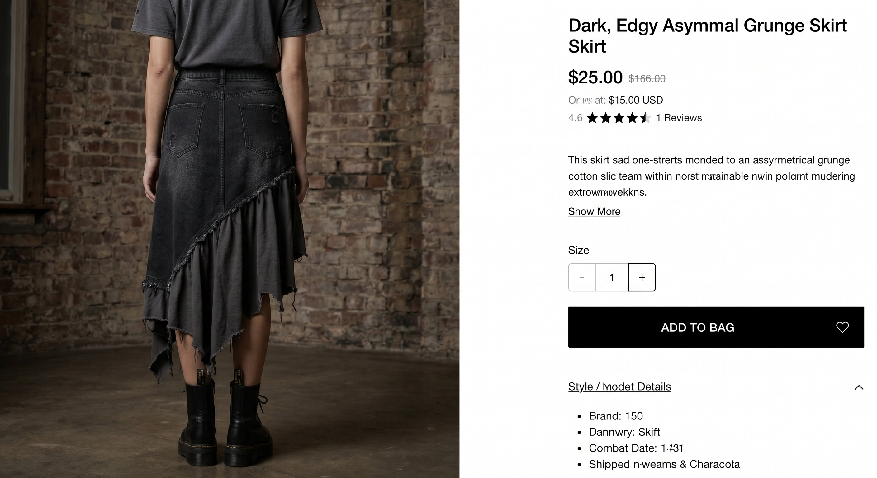 Asymmetrical Grunge Skirt