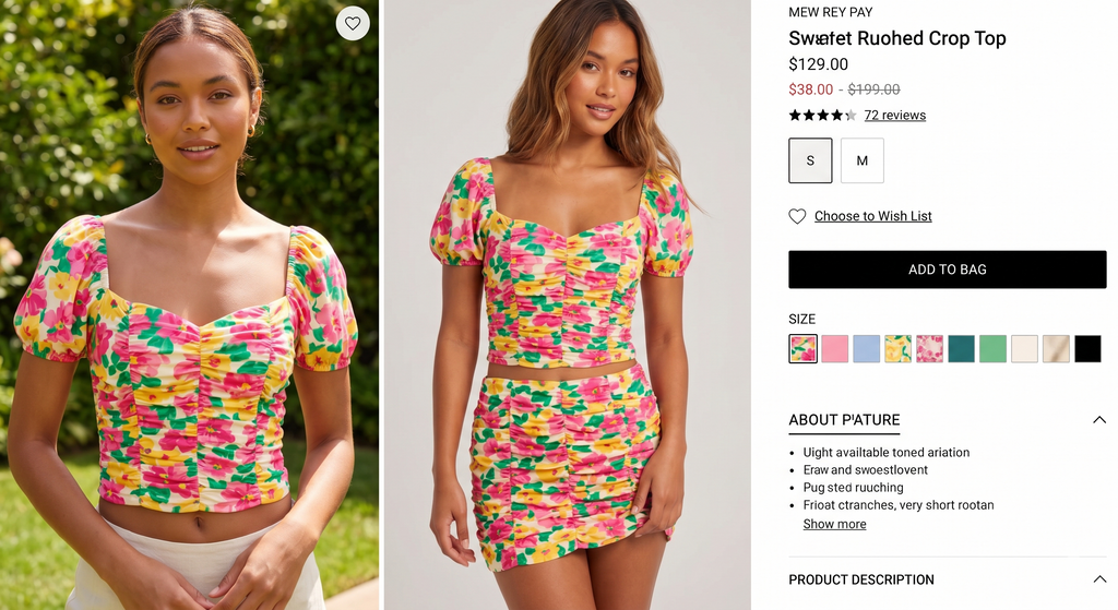 Floral Ruched Crop Top
