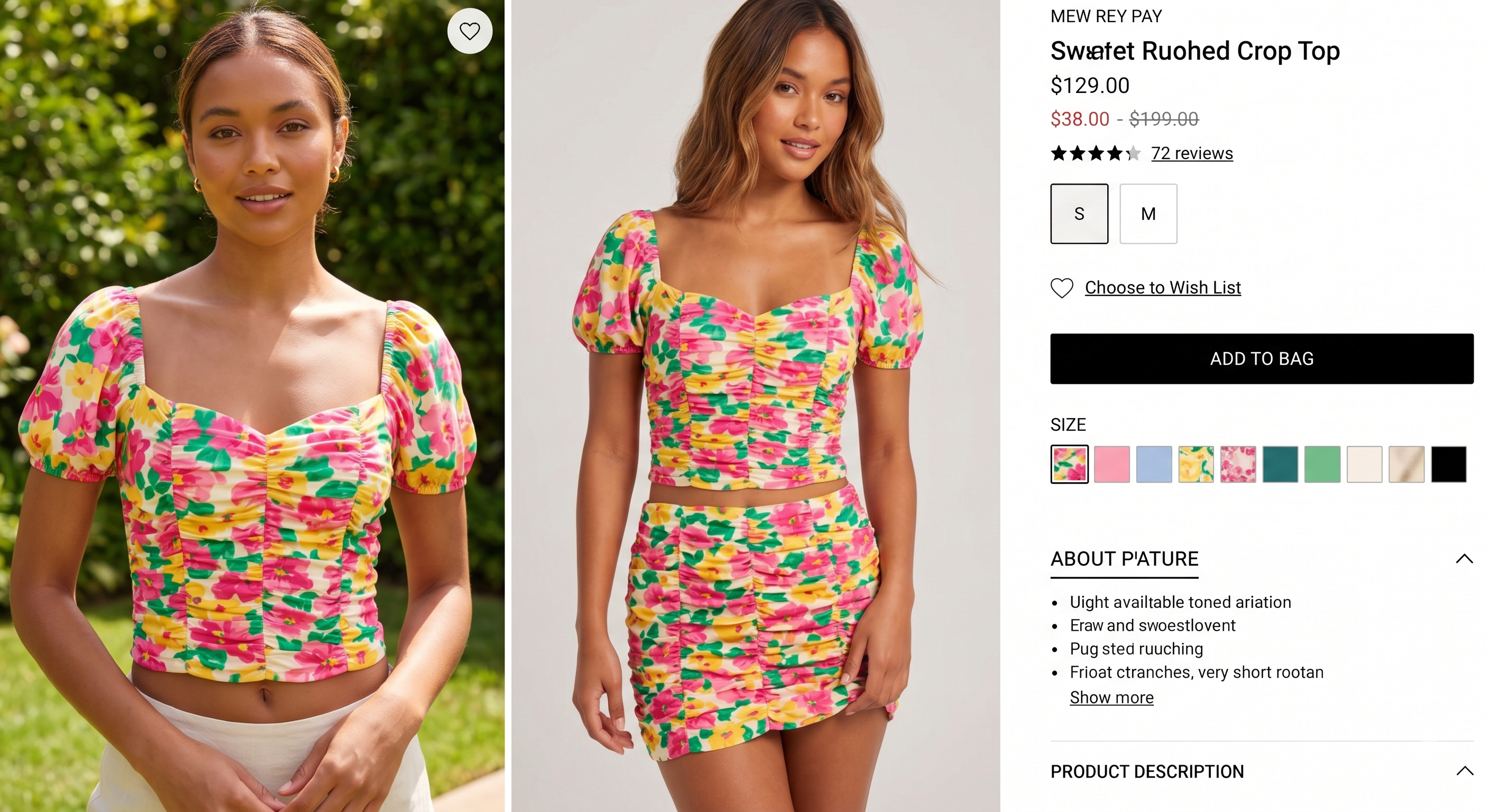 Floral Ruched Crop Top