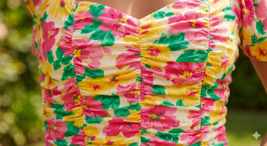 Floral Ruched Crop Top
