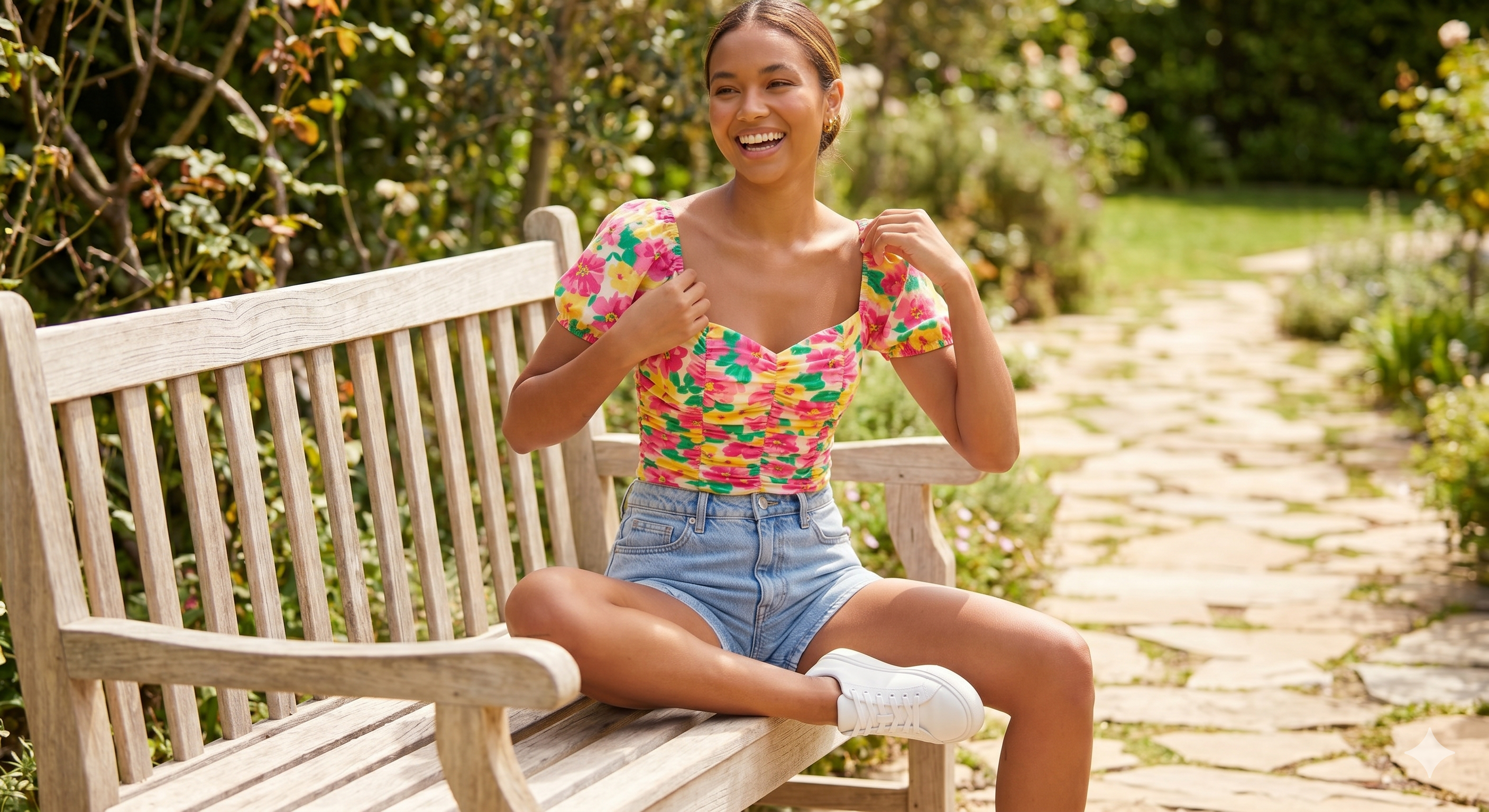 Floral Ruched Crop Top