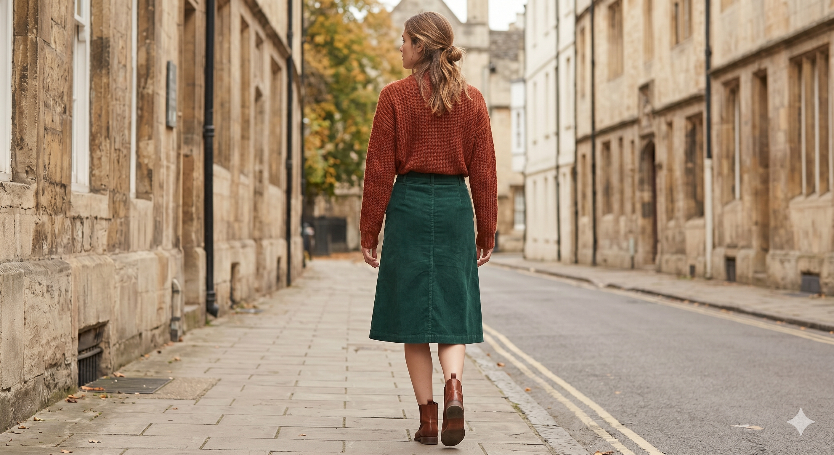 Corduroy Button-Front Skirt