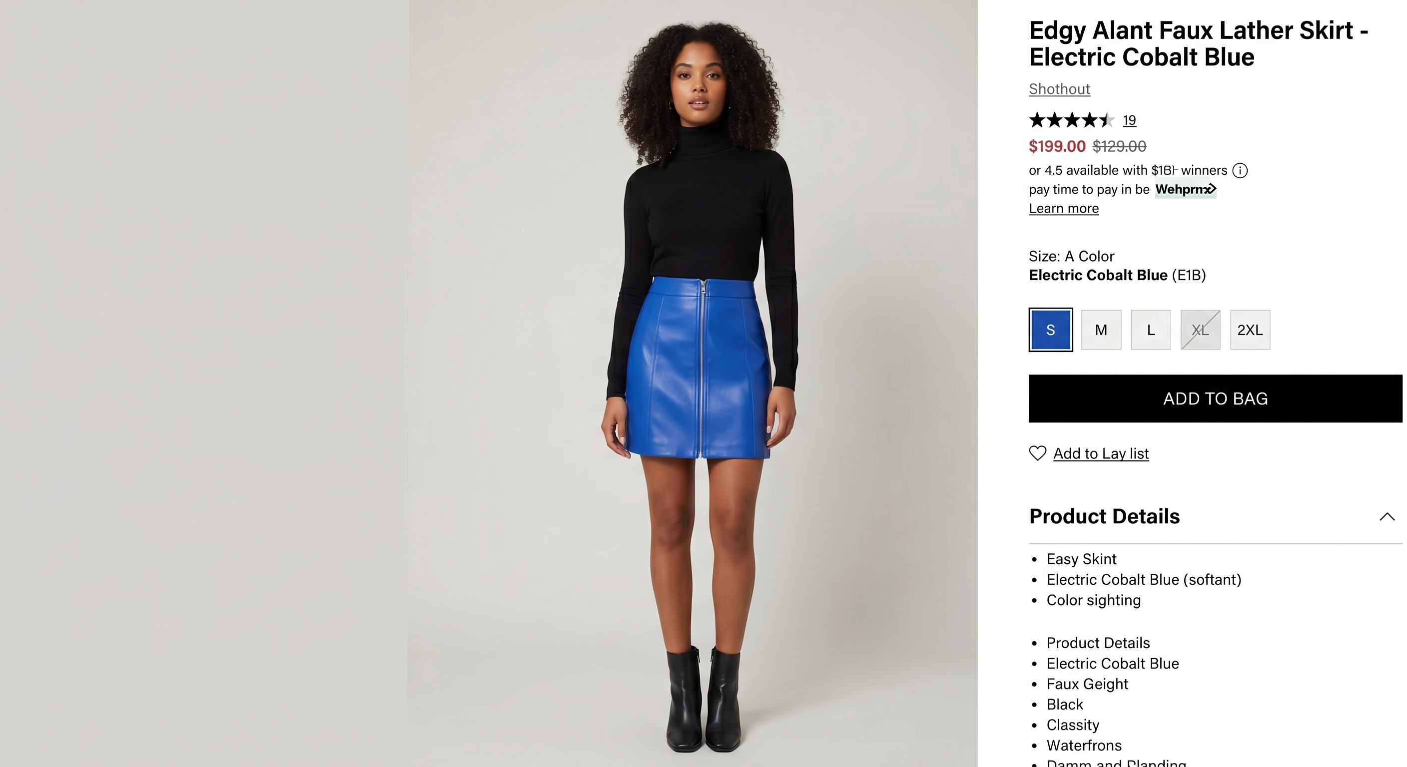 Faux Leather A-Line Skirt