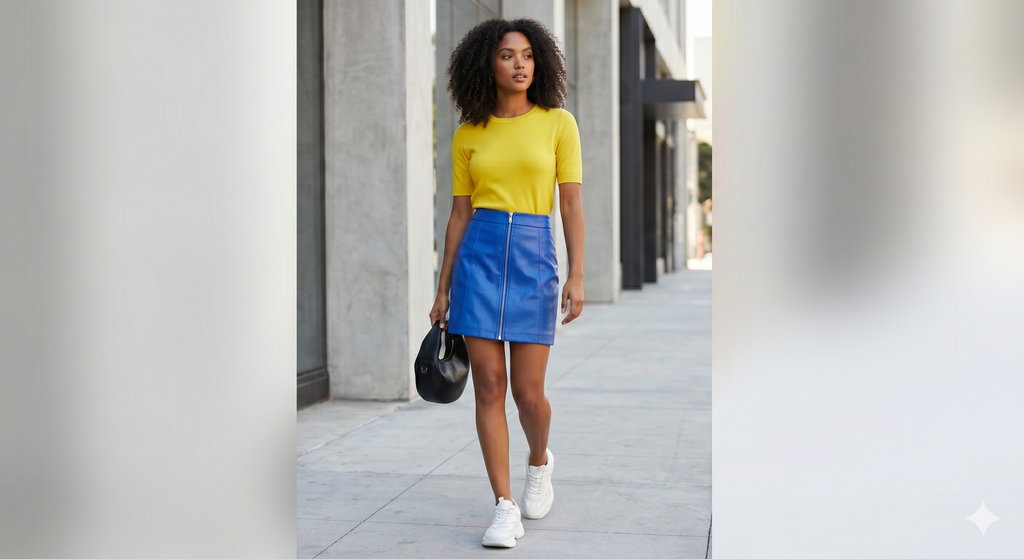 Faux Leather A-Line Skirt